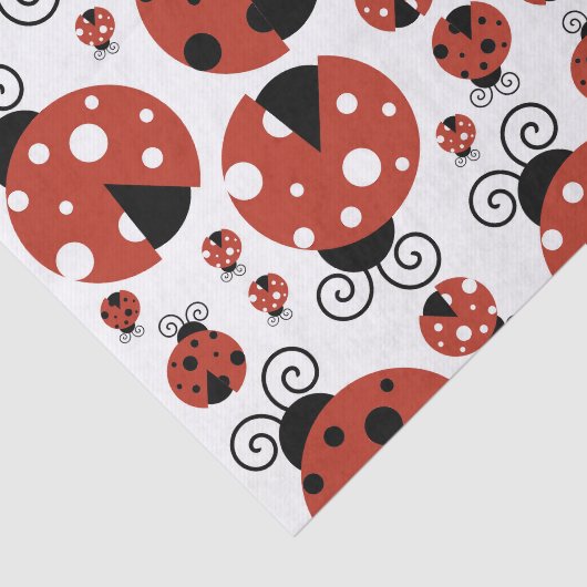 Pattern of Ladybugs, Cute Ladybugs, Red Ladybugs Seidenpapier (Ausschnitt)