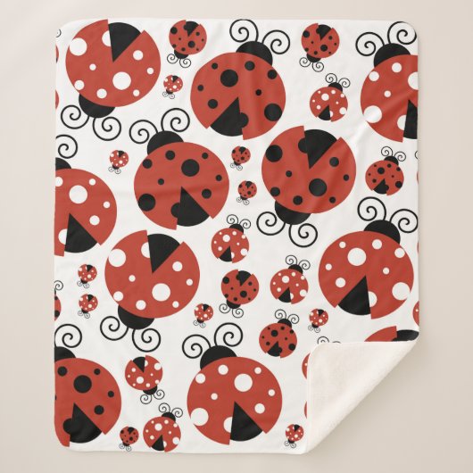 Pattern of Ladybugs, Cute Ladybugs, Red Ladybugs Sherpadecke (Vorderseite)