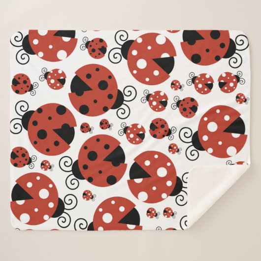 Pattern of Ladybugs, Cute Ladybugs, Red Ladybugs Sherpadecke (Vorderseite (Horizontal))