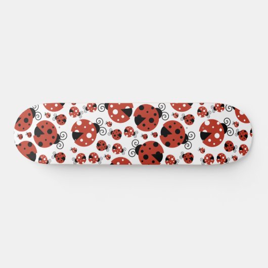 Pattern of Ladybugs, Cute Ladybugs, Red Ladybugs Skateboard (Horizontal)