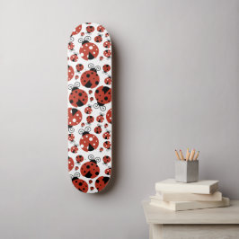Pattern of Ladybugs, Cute Ladybugs, Red Ladybugs Skateboard