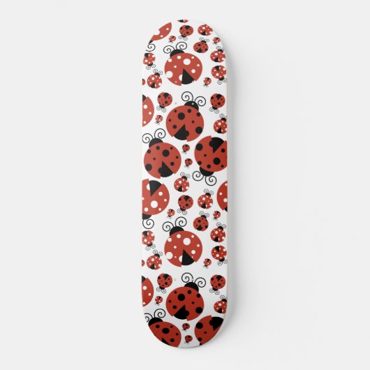 Pattern of Ladybugs, Cute Ladybugs, Red Ladybugs Skateboard (Vorderseite)