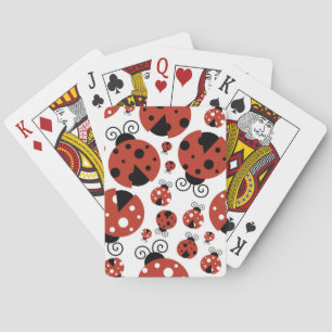 Pattern of Ladybugs, Cute Ladybugs, Red Ladybugs Spielkarten