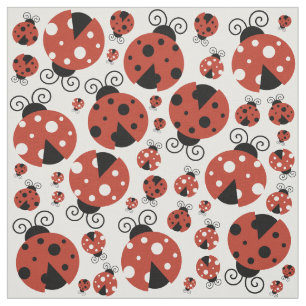 Pattern of Ladybugs, Cute Ladybugs, Red Ladybugs Stoff