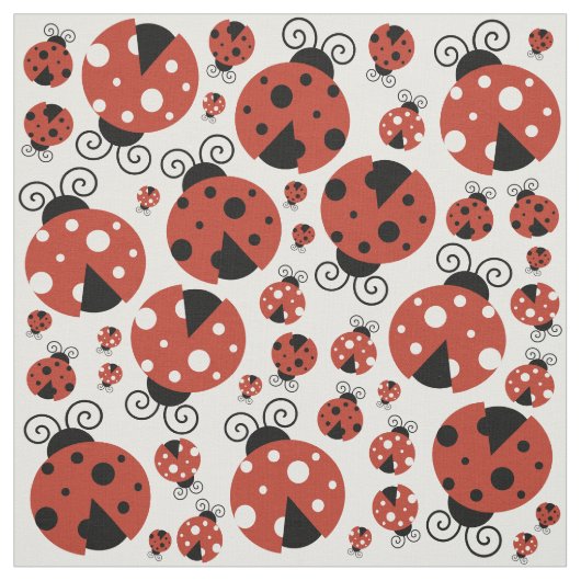 Pattern of Ladybugs, Cute Ladybugs, Red Ladybugs Stoff (Muster)
