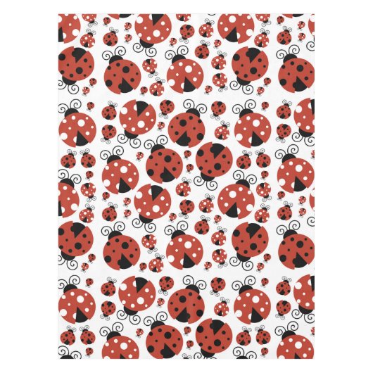 Pattern of Ladybugs, Cute Ladybugs, Red Ladybugs Tischdecke (Vorderseite)