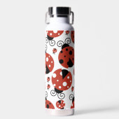 Pattern of Ladybugs, Cute Ladybugs, Red Ladybugs Trinkflasche (Vorne)