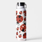 Pattern of Ladybugs, Cute Ladybugs, Red Ladybugs Trinkflasche (Rückseite)