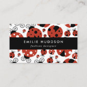 Pattern of Ladybugs, Cute Ladybugs, Red Ladybugs Visitenkarte (Vorderseite)