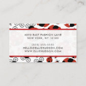 Pattern of Ladybugs, Cute Ladybugs, Red Ladybugs Visitenkarte (Rückseite)