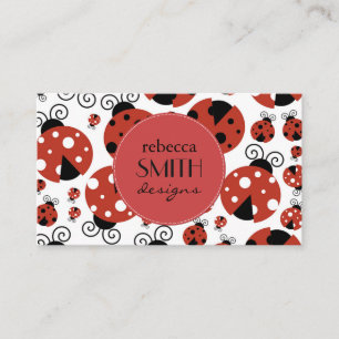Pattern of Ladybugs, Cute Ladybugs, Red Ladybugs Visitenkarte