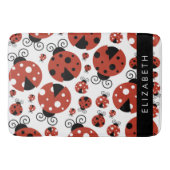 Pattern Of Ladybugs, Red Ladybugs, Your Name Badematte (Vorderseite)