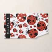 Pattern Of Ladybugs, Red Ladybugs, Your Name Badhandtuch Set (Handtuch)