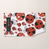 Pattern Of Ladybugs, Red Ladybugs, Your Name Badhandtuch Set (Handtuch)