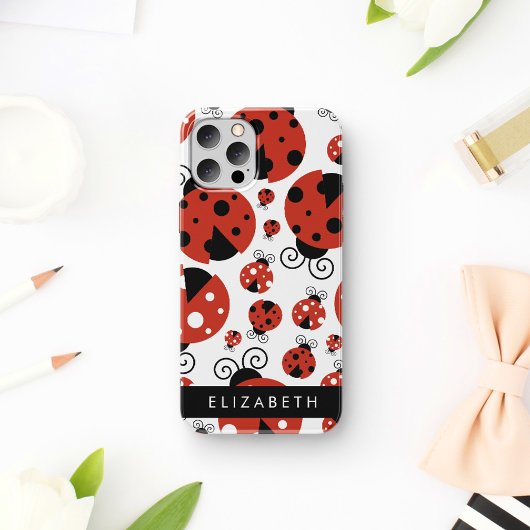 Pattern Of Ladybugs, Red Ladybugs, Your Name Case-Mate iPhone Hülle