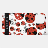 Pattern Of Ladybugs, Red Ladybugs, Your Name Case-Mate iPhone Hülle (Rückseite (Horizontal))