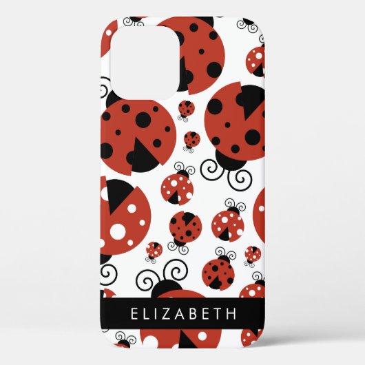 Pattern Of Ladybugs, Red Ladybugs, Your Name Case-Mate iPhone Hülle (Rückseite)