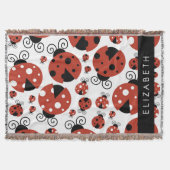 Pattern Of Ladybugs, Red Ladybugs, Your Name Decke (Vorderseite)