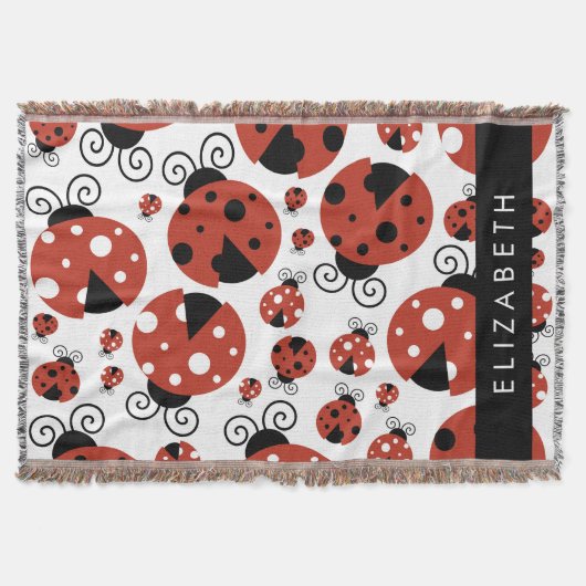 Pattern Of Ladybugs, Red Ladybugs, Your Name Decke (Vorderseite)