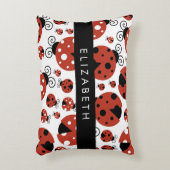 Pattern Of Ladybugs, Red Ladybugs, Your Name Dekokissen (Vorderseite(Vertikal))