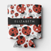 Pattern Of Ladybugs, Red Ladybugs, Your Name Dosenkühler (Rückseite)