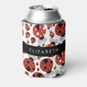 Pattern Of Ladybugs, Red Ladybugs, Your Name Dosenkühler (Kanne Rückseite)