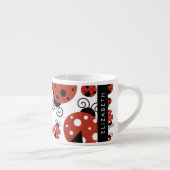 Pattern Of Ladybugs, Red Ladybugs, Your Name Espressotasse (Rechts)