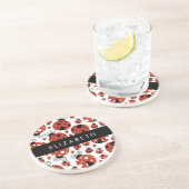 Pattern Of Ladybugs, Red Ladybugs, Your Name Getränkeuntersetzer (Seite)