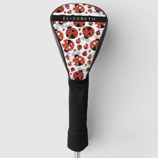 Pattern Of Ladybugs, Red Ladybugs, Your Name Golf Headcover (Vorderseite)