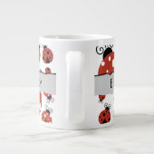 Pattern Of Ladybugs, Red Ladybugs, Your Name Jumbo-Tasse (Rückseite)
