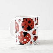 Pattern Of Ladybugs, Red Ladybugs, Your Name Kaffeetasse (Vorderseite Links)