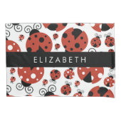 Pattern Of Ladybugs, Red Ladybugs, Your Name Kissenbezug (Vorderseite)