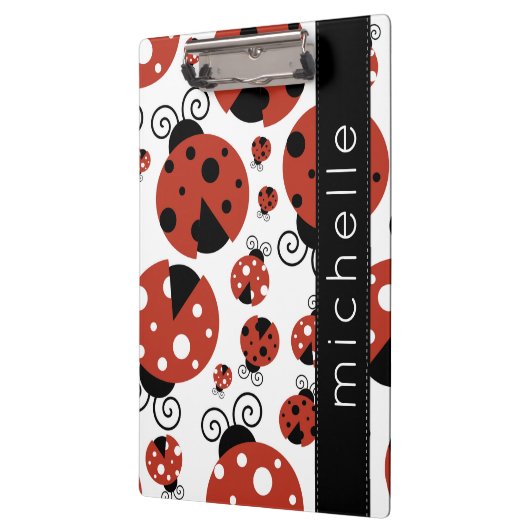 Pattern Of Ladybugs, Red Ladybugs, Your Name Klemmbrett (Links)