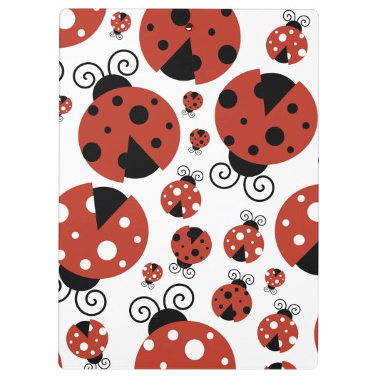 Pattern Of Ladybugs, Red Ladybugs, Your Name Klemmbrett (Rückseite)