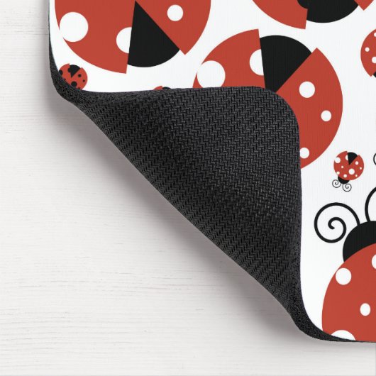 Pattern Of Ladybugs, Red Ladybugs, Your Name Mousepad (Ecke)