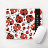 Pattern Of Ladybugs, Red Ladybugs, Your Name Mousepad (Mit Mouse)