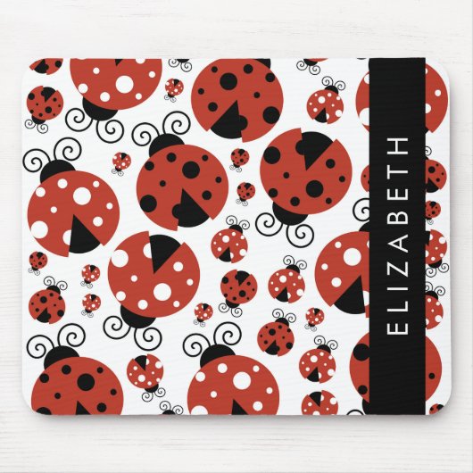 Pattern Of Ladybugs, Red Ladybugs, Your Name Mousepad (Vorne)