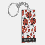 Pattern Of Ladybugs, Red Ladybugs, Your Name Schlüsselanhänger (Vorderseite links)