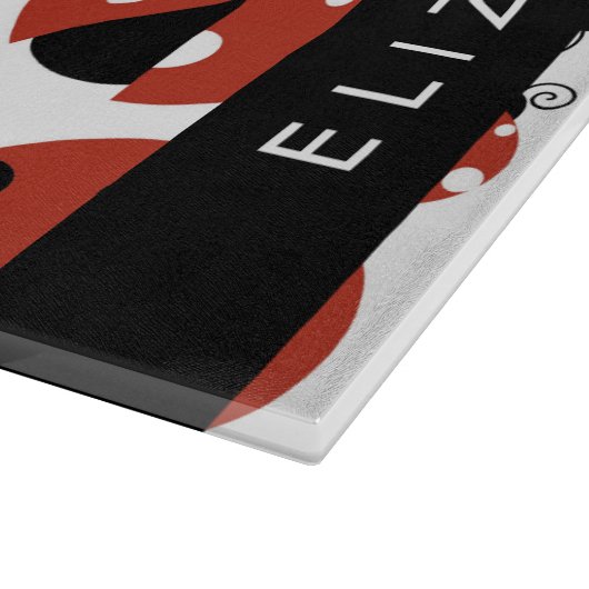 Pattern Of Ladybugs, Red Ladybugs, Your Name Schneidebrett (Ecke)