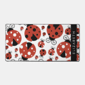 Pattern Of Ladybugs, Red Ladybugs, Your Name Schreibtischunterlage (Vorderseite)