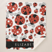 Pattern Of Ladybugs, Red Ladybugs, Your Name Sherpadecke (Vorderseite)