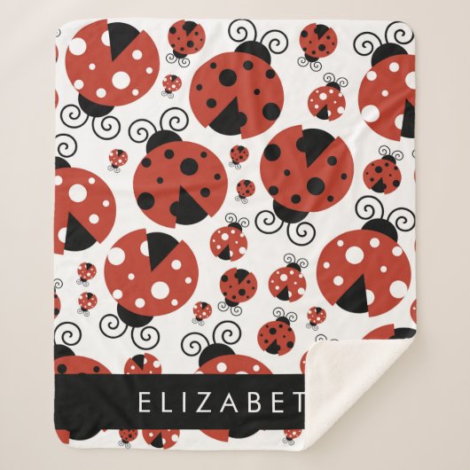 Pattern Of Ladybugs, Red Ladybugs, Your Name Sherpadecke (Vorderseite)