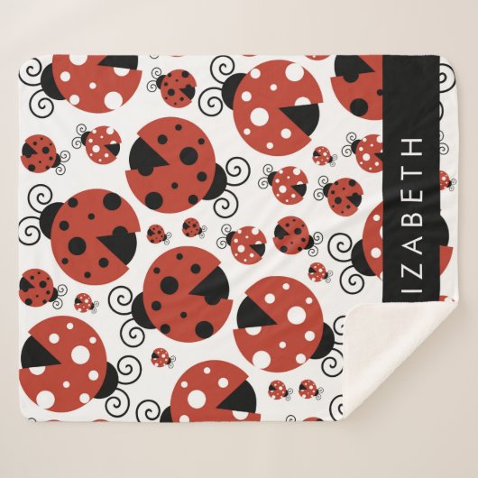 Pattern Of Ladybugs, Red Ladybugs, Your Name Sherpadecke (Vorderseite (Horizontal))