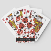 Pattern Of Ladybugs, Red Ladybugs, Your Name Spielkarten (Rückseite)