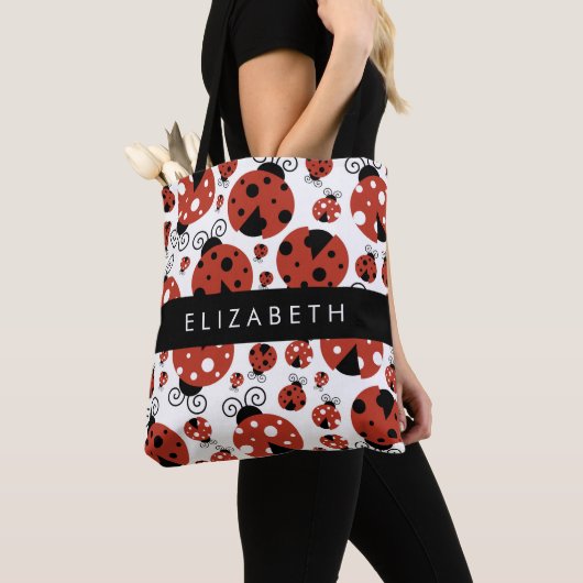Pattern Of Ladybugs, Red Ladybugs, Your Name Tasche (Von Nahem)