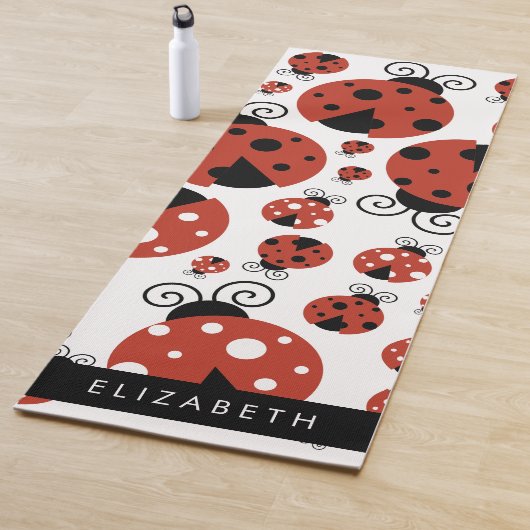 Pattern Of Ladybugs, Red Ladybugs, Your Name Yogamatte (Beispiel)