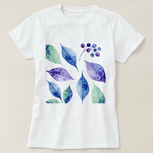 Pattern of leaves and berries T-Shirt (Design vorne)
