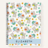 Pattern Of Llamas, Alpacas, Flowers, Your Name Notizblock (Vorderseite)