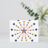 Pattern of Patriotic Stars Postkarte (Stehend Vorderseite)