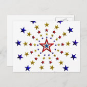 Pattern of Patriotic Stars Postkarte (Vorne/Hinten)